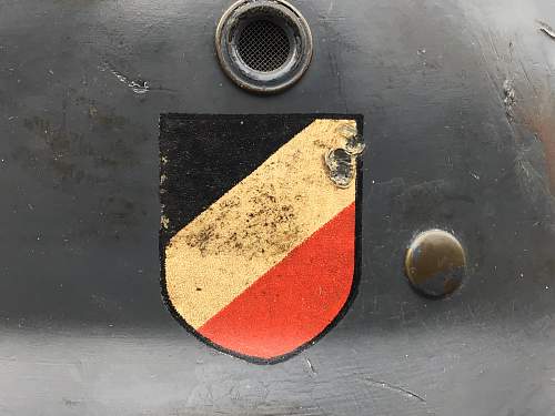 A Pair of Double Decal Luftwaffe Vulkanfiber Parade Helmets - Interesting Decals