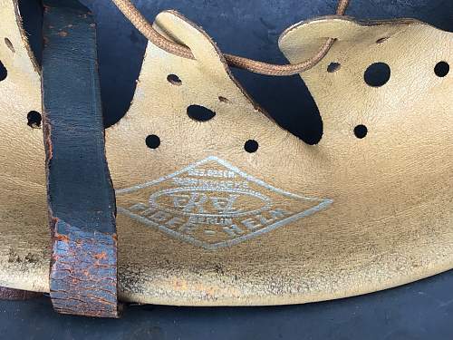 A Pair of Double Decal Luftwaffe Vulkanfiber Parade Helmets - Interesting Decals