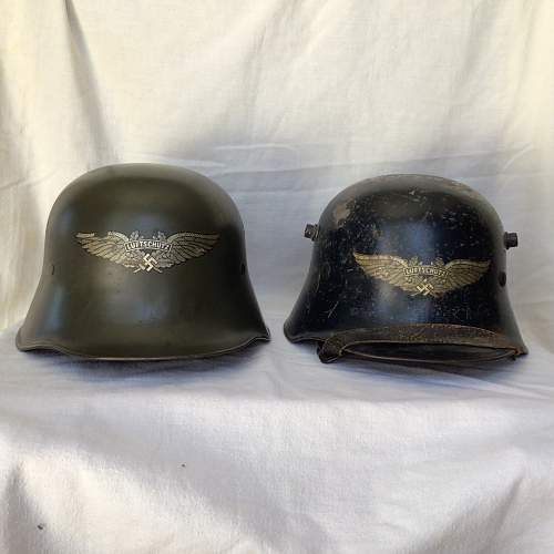 A Pair of Less Common Luftschutz Helmets