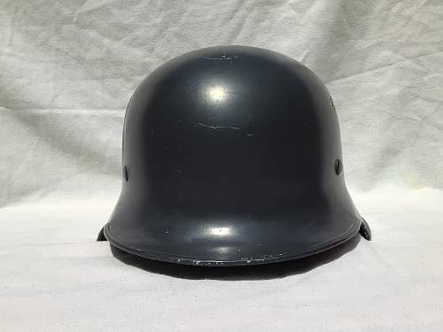 Square Dip Blue/Grey M34 Double Decal Fire Police Helmet