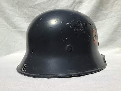 Square Dip Blue/Grey M34 Double Decal Fire Police Helmet