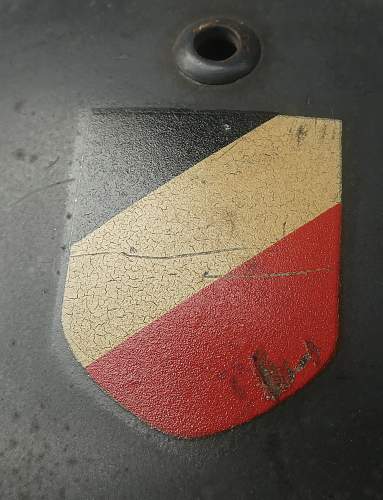 Wehrmacht Luftwaffe Stahlhelm M35 mit 2 Emblemen