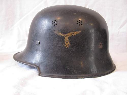 Three DD M34 Luftwaffe Crash Crew Helmets  -   Early Gold Leaf Adler Decals