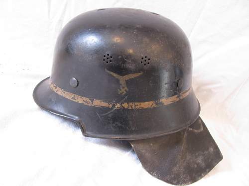 Three DD M34 Luftwaffe Crash Crew Helmets  -   Early Gold Leaf Adler Decals