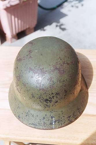 M-40 german helmet,no liner,,gi chinstrap bales added