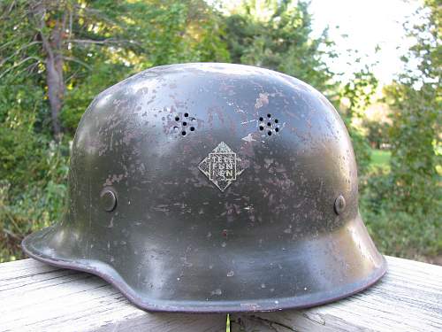 M34 DD Factory Police Helmet - Telefunken Factory Guard