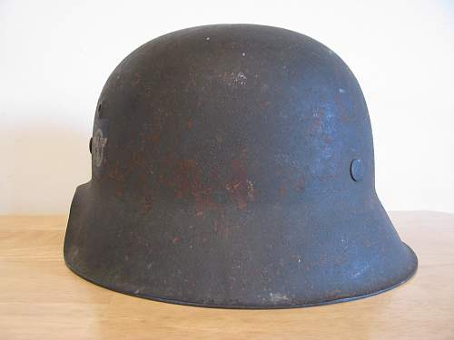 DD M42 Combat Police Helmet - HKP 64-Lot # 3609- Unbordered Police Adler