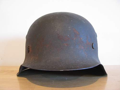 DD M42 Combat Police Helmet - HKP 64-Lot # 3609- Unbordered Police Adler