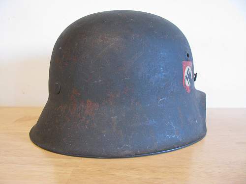 DD M42 Combat Police Helmet - HKP 64-Lot # 3609- Unbordered Police Adler