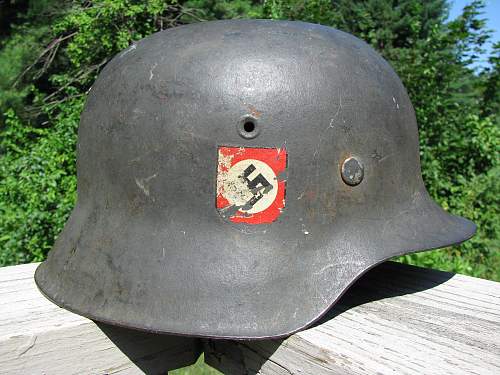 DD M42 Combat Police Helmet - HKP 64-Lot # 3609- Unbordered Police Adler