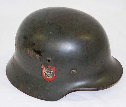 WW2 Nazi Police helmet, fake decals?