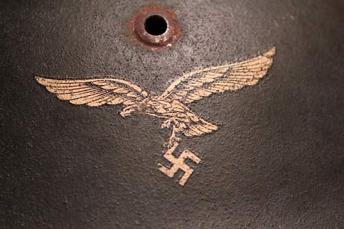 First German Helmet, first time forum user! M40 Luftwaffe Single Decal **PIC HEAVY!**