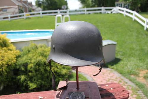 First German Helmet, first time forum user! M40 Luftwaffe Single Decal **PIC HEAVY!**