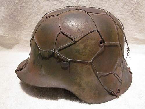 Chicken wire M42 Camo helmet Help