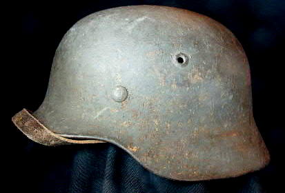 Rough texture army helmet.