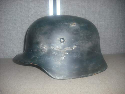 Luftwaffe M1935 Double Decal White CAMO steel Helmet---OPINIONS please!  Thanks