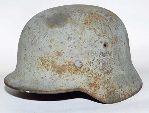 ET66 M40 Heer Coastal Artillery Helmet fromHKB 33/ 977 Rossland, Norway