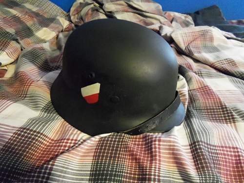 M42 German Helmet, Possible movie prop or restored helmet?