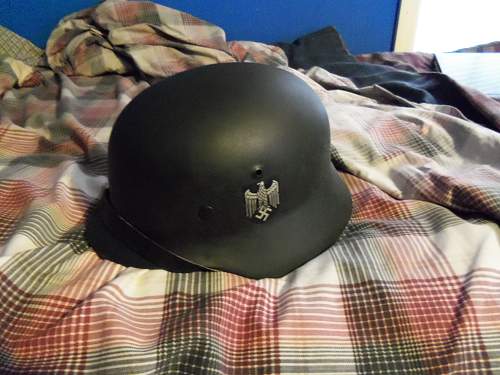 M42 German Helmet, Possible movie prop or restored helmet?
