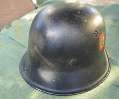 Late war M34 DD police helmet.