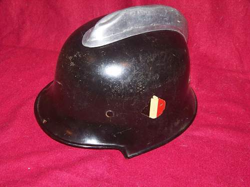 Tilted national decal fire helmet
