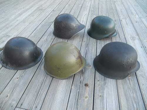 Lot with helmets M40, M42 etc.