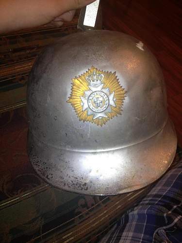 Antique steel helmet