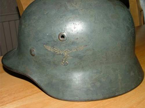 Single decal Luftwaffe helmet- genuine?
