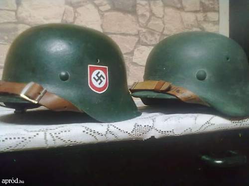 ss and wehrmacht helmets