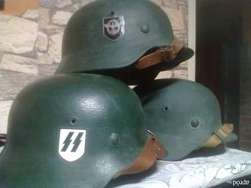 ss and wehrmacht helmets