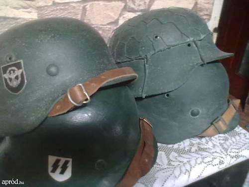 ss and wehrmacht helmets