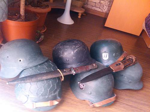 ss and wehrmacht helmets