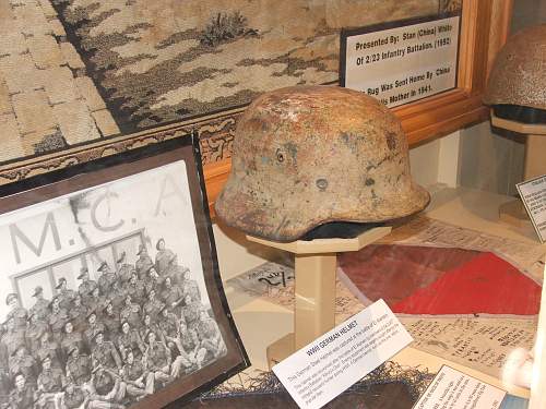 DAK M40 cammo helmet in a local museum.