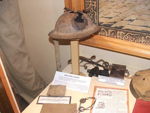 DAK M40 cammo helmet in a local museum.