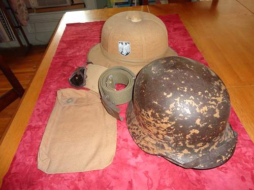 DAK M40 cammo helmet in a local museum.