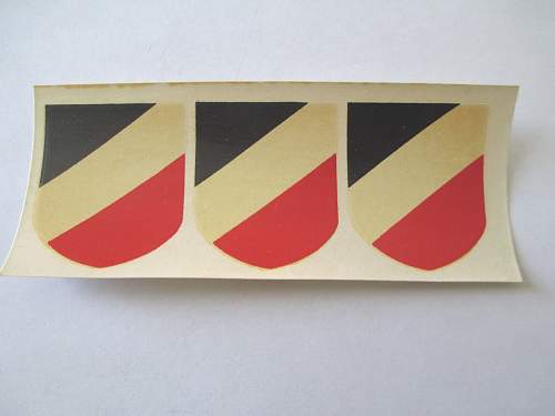 Strip of three Tri Color National Shields for sale