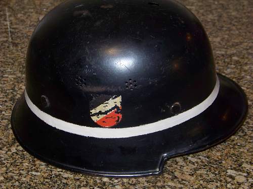 M34 DD luftwaffe crash crew helmet with hairy bird decal