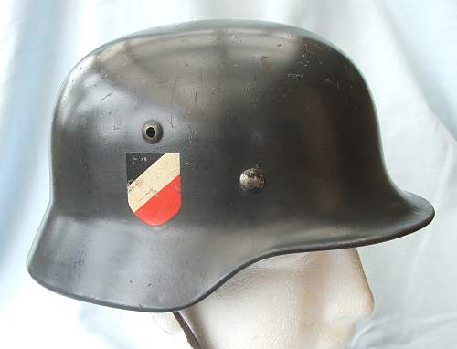 Luftwaffe M35 double decal helmet, 2nd pattern eagle, with some history