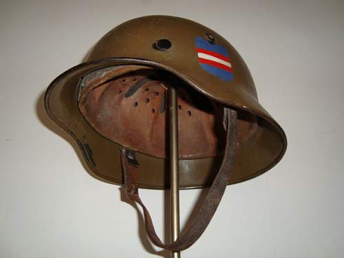 NEW FINDS. German helmet used by the Danish resistance. ( Freedom fighter)