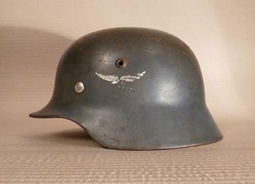 M35 DD luftwaffe helmet ( With odd Lot number Stamping )