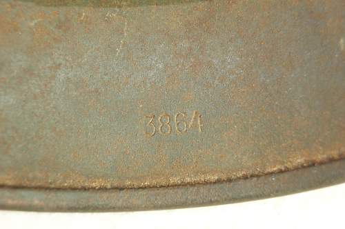 M35 DD luftwaffe helmet ( With odd Lot number Stamping )