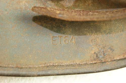 M35 DD luftwaffe helmet ( With odd Lot number Stamping )