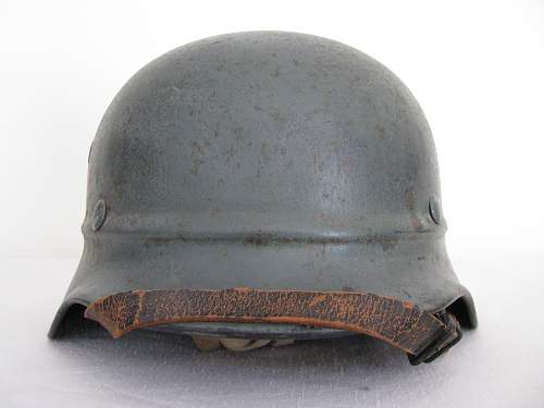 Grey M40 Double Decal Beaded Combat Luftschutz Polizei Helmet