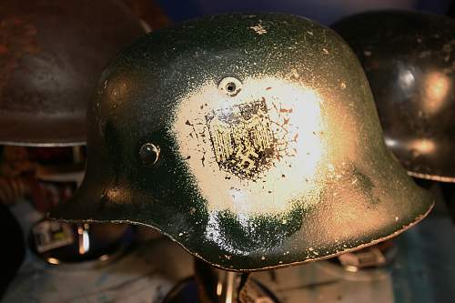 removing paint from this helmet and found this