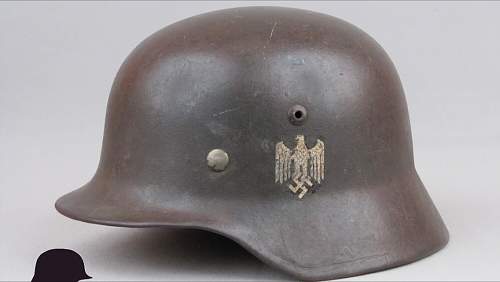 Advice on the authenticity of a M1935 Heer German Helmet for sale online.