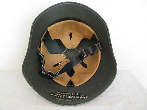 Three Piece Luftschutz Helmet - Factory Green Paint