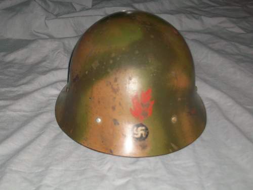 WWII Swedish German Camo Helmet