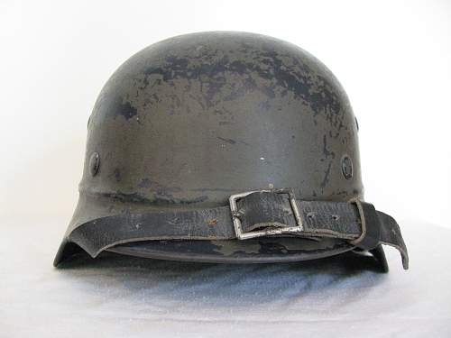 M35 Beaded Helmet - Former Double Decal Luftschutz Combat Police - Volkssturm Used?