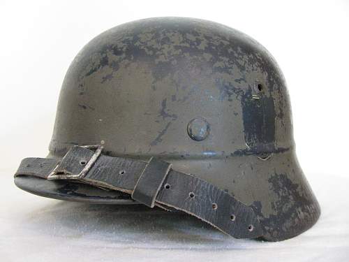 M35 Beaded Helmet - Former Double Decal Luftschutz Combat Police - Volkssturm Used?