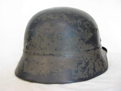 M35 Beaded Helmet - Former Double Decal Luftschutz Combat Police - Volkssturm Used?